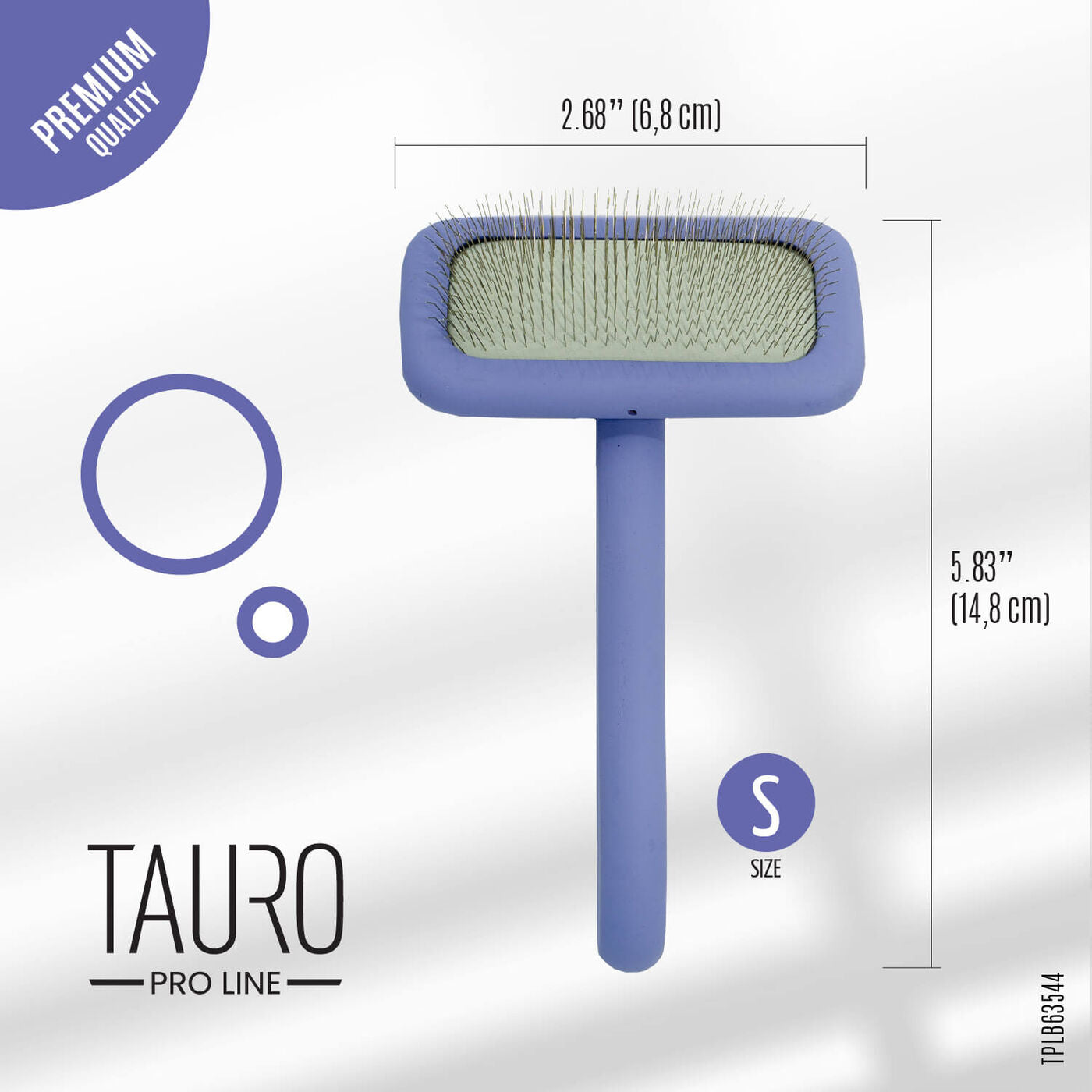 Ergonomic Rectangular Wooden Slicker Brush, 0.4” Pins