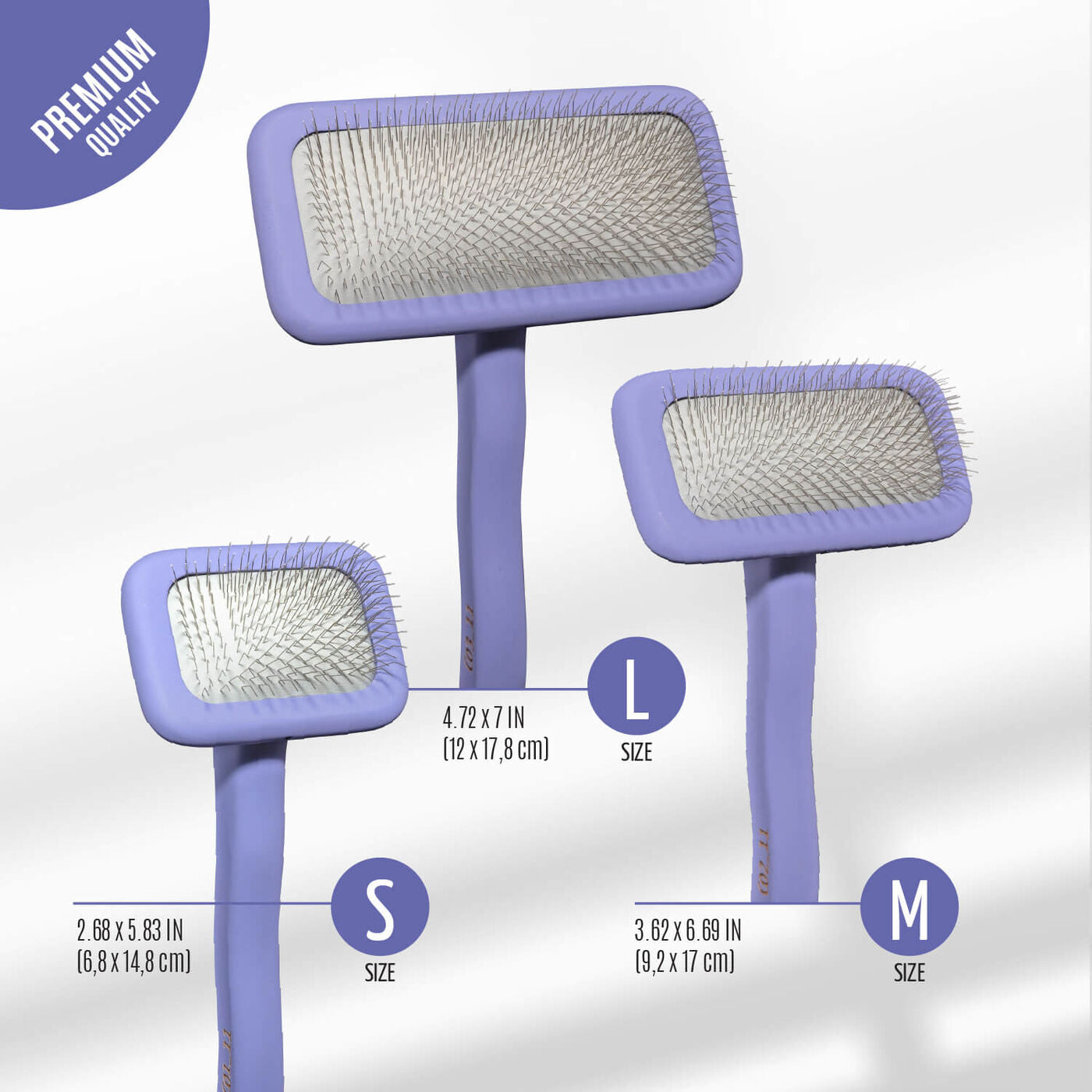 Ergonomic Rectangular Wooden Slicker Brush, 0.4” Pins