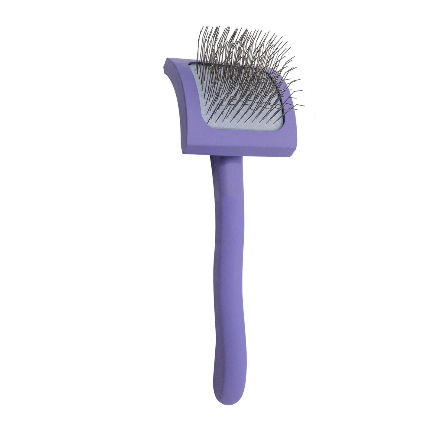 Ergonomic Rectangular Wooden Slicker Brush with Long Curved Pins (0.98”)