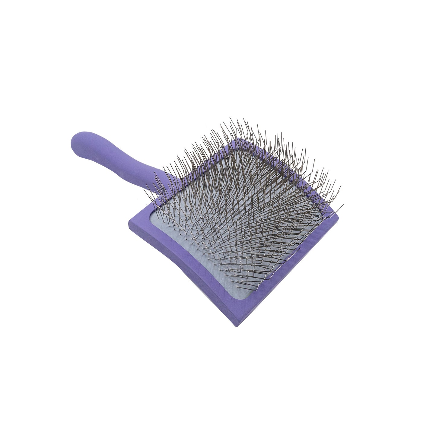 Ergonomic Rectangular Wooden Slicker Brush with Long Curved Pins (0.98”)