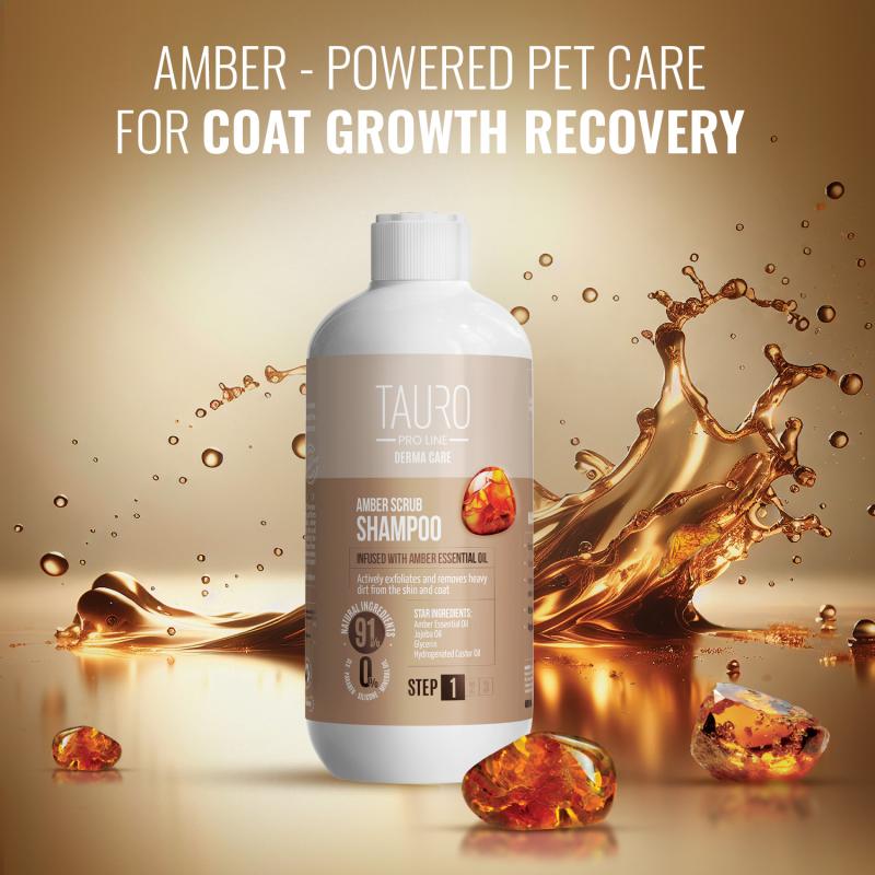 Derma Care Amber Exfoliating Shampoo for Dogs & Cats – Deep Clean & Detox