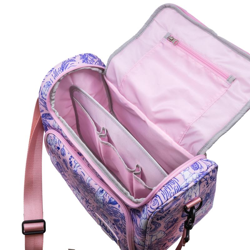 Pet Grooming Tool Bag with Adjustable Shoulder Strap Pink