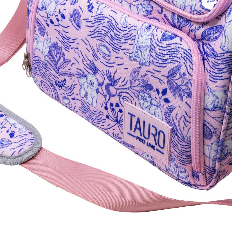 Pet Grooming Tool Bag with Adjustable Shoulder Strap Pink