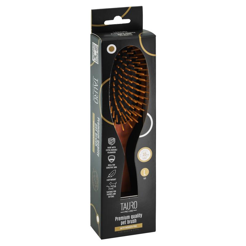 Oval Pearwood Grooming Brush with Natural Wood Pins