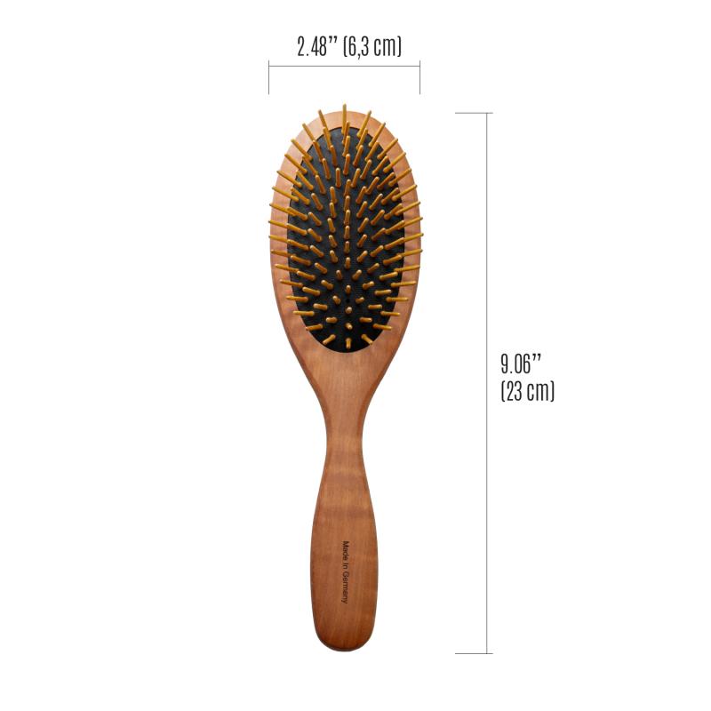 Oval Pearwood Grooming Brush with Natural Wood Pins