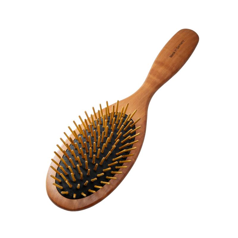 Oval Pearwood Grooming Brush with Natural Wood Pins