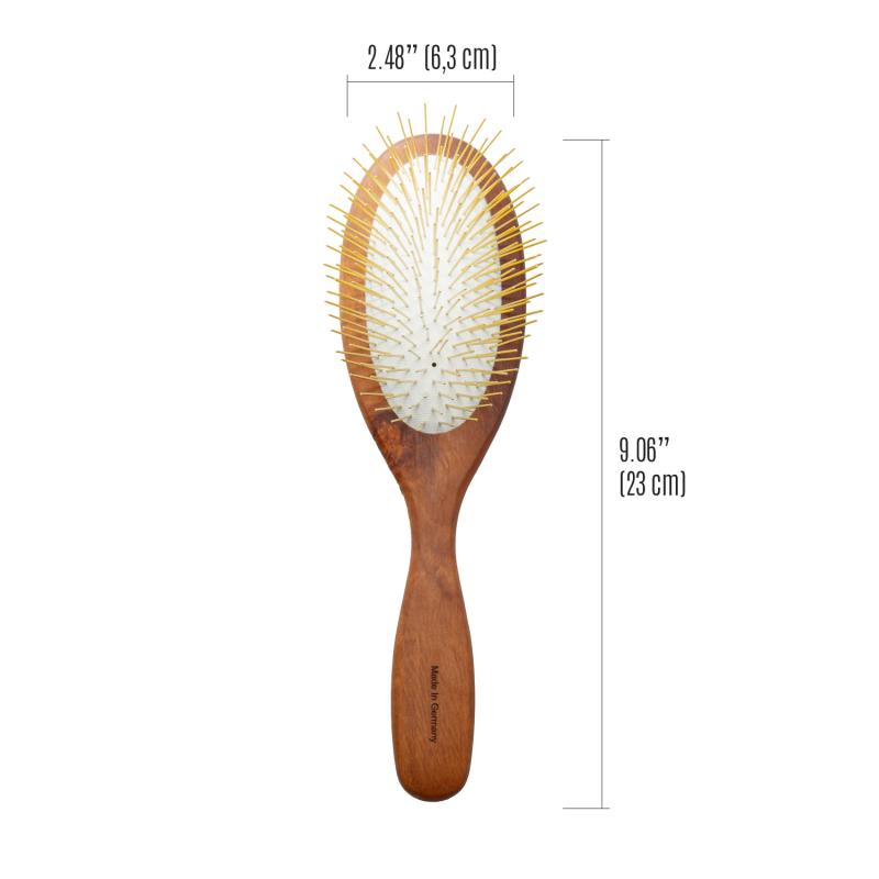 Oval Wooden Stainless Steel Pin Brush for Medium & Large Breeds