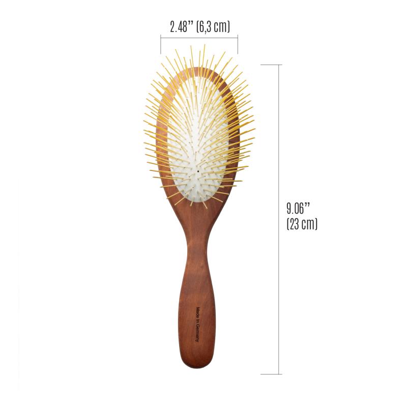 Oval Wooden Stainless Steel Pin Brush for Medium & Large Breeds