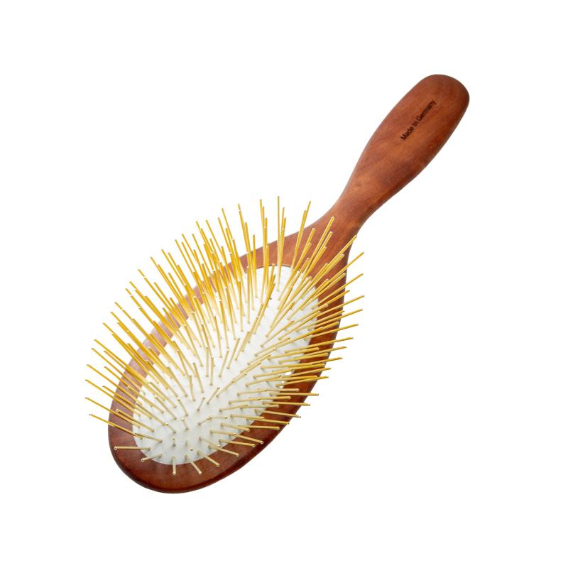 Oval Wooden Stainless Steel Pin Brush for Medium & Large Breeds