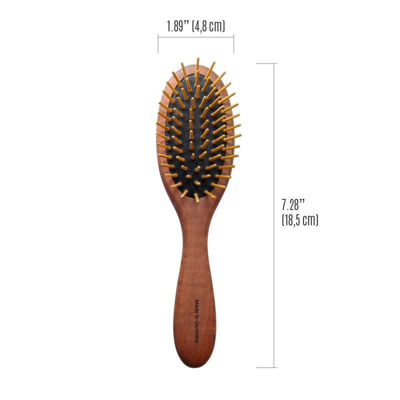 Oval Pearwood Grooming Brush with Natural Wood Pins