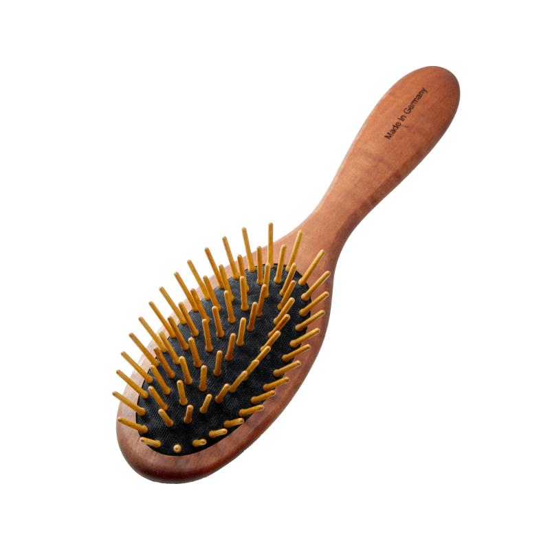 Oval Pearwood Grooming Brush with Natural Wood Pins