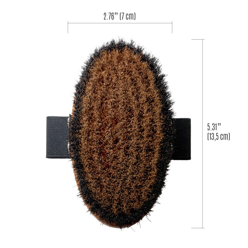 Oval Pearwood Grooming Brush with Horsehair & Bronze Wire