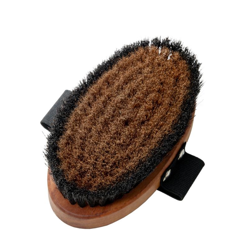 Oval Pearwood Grooming Brush with Horsehair & Bronze Wire