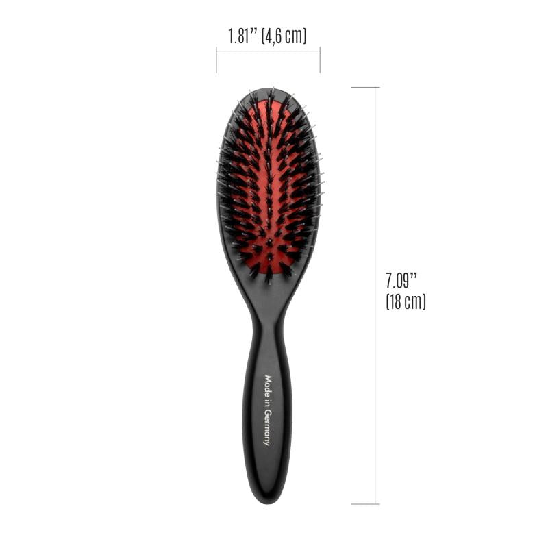 Oval Beechwood Grooming Brush with Boar Bristles & Nylon Pins