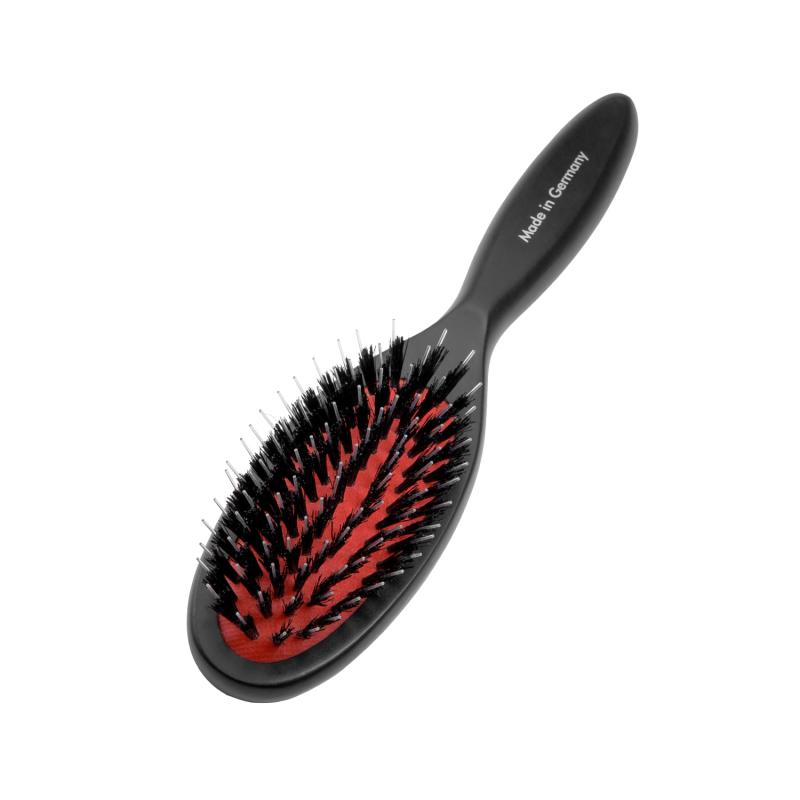 Oval Beechwood Grooming Brush with Boar Bristles & Nylon Pins