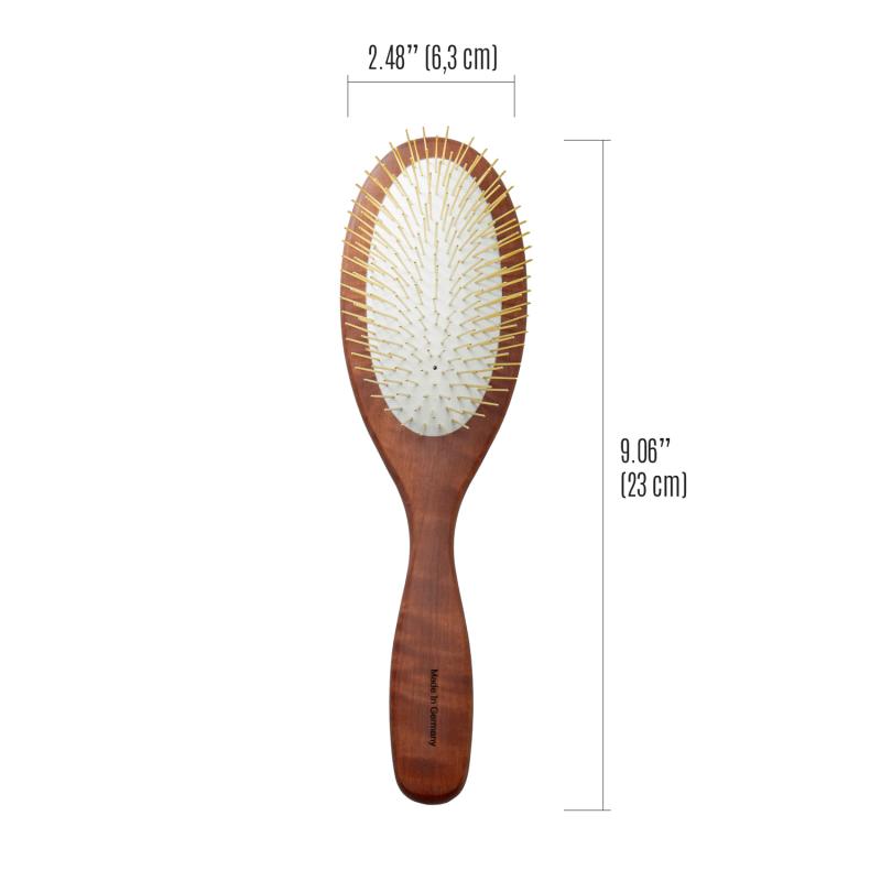 Oval Wooden Stainless Steel Pin Brush for Medium & Large Breeds