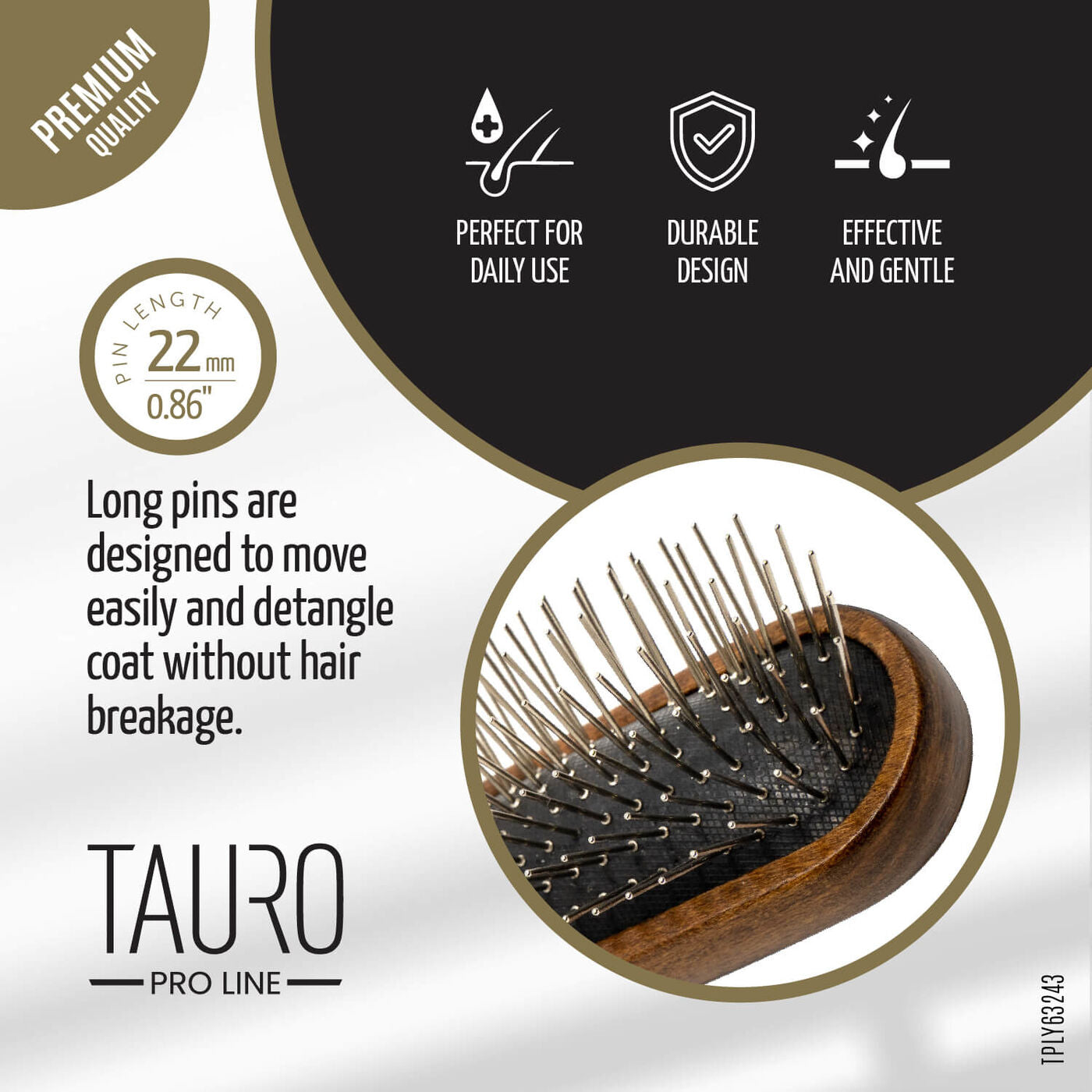 Premium Wooden Massage Slicker Brush For Medium & Large Breeds