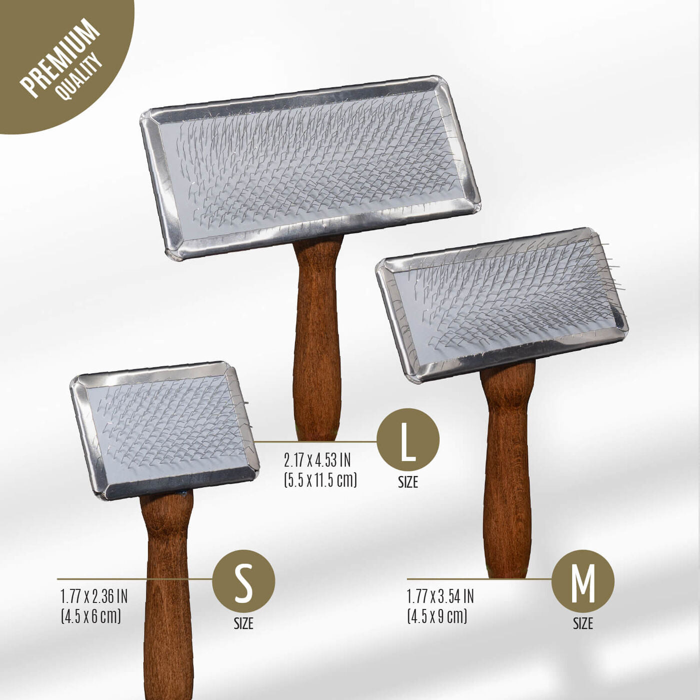 Beechwood Slicker Brush with Stainless Steel 0.4” Pins
