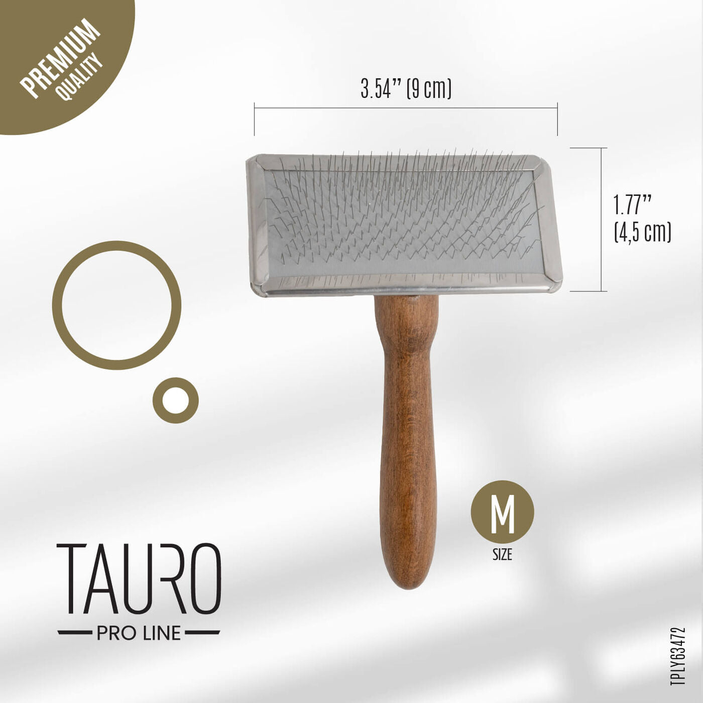 Beechwood Slicker Brush with Stainless Steel 0.4” Pins