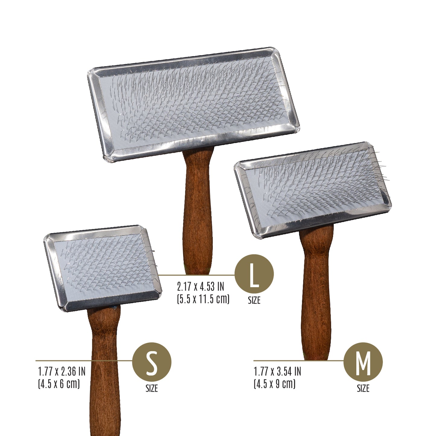 Beechwood Slicker Brush with Stainless Steel 0.4” Pins