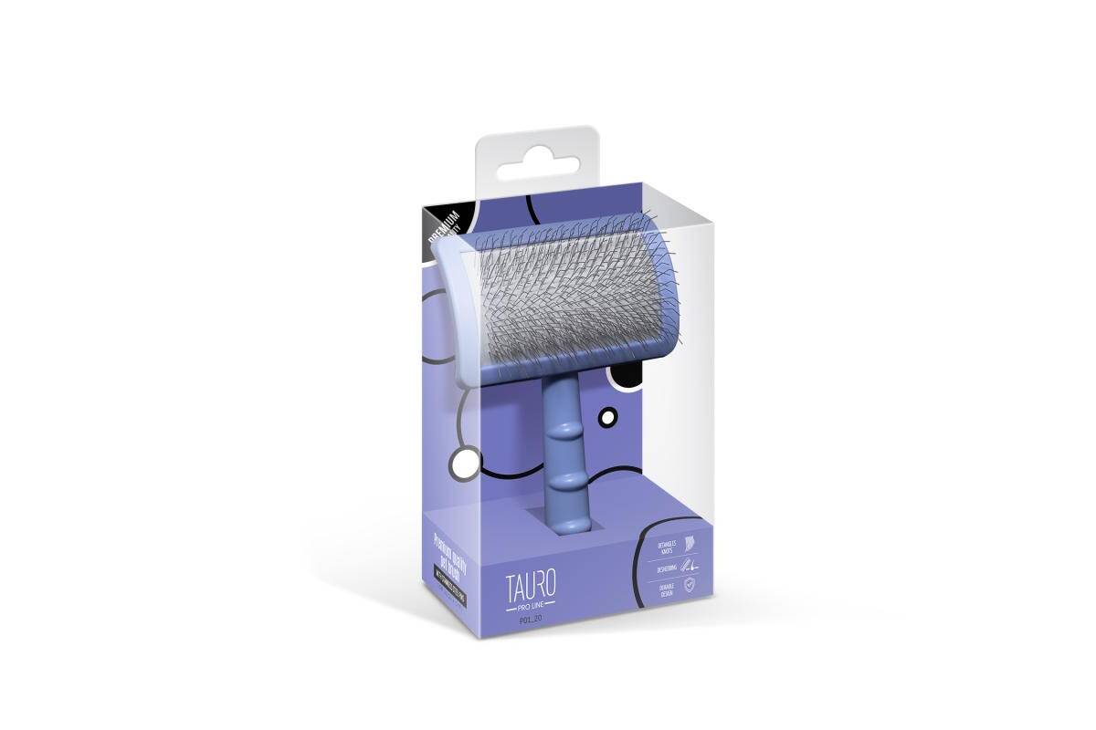 Plastic Detangling Brush with Curved Stainless Steel Pins, 0.8”