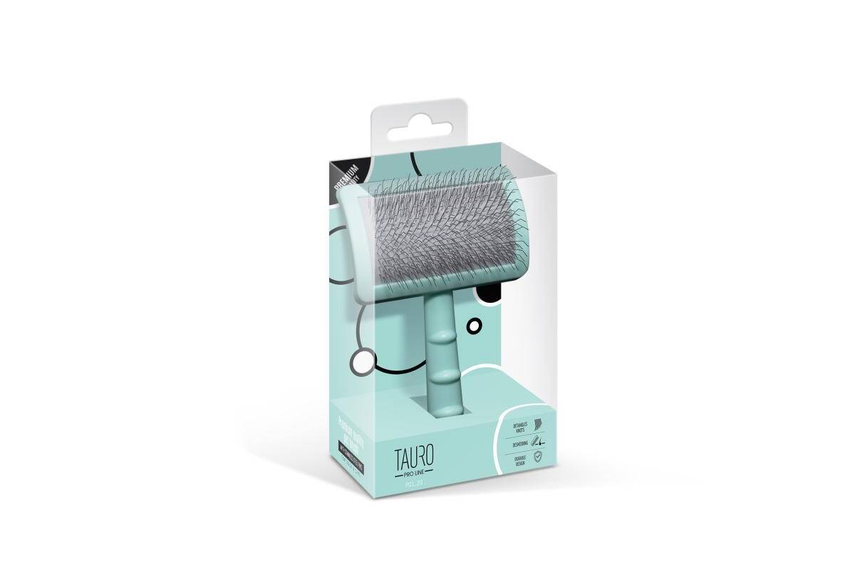 Plastic Detangling Brush with Curved Stainless Steel Pins, 0.8”