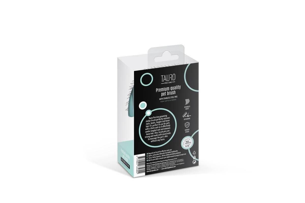 Plastic Detangling Brush with Curved Stainless Steel Pins, 0.8”