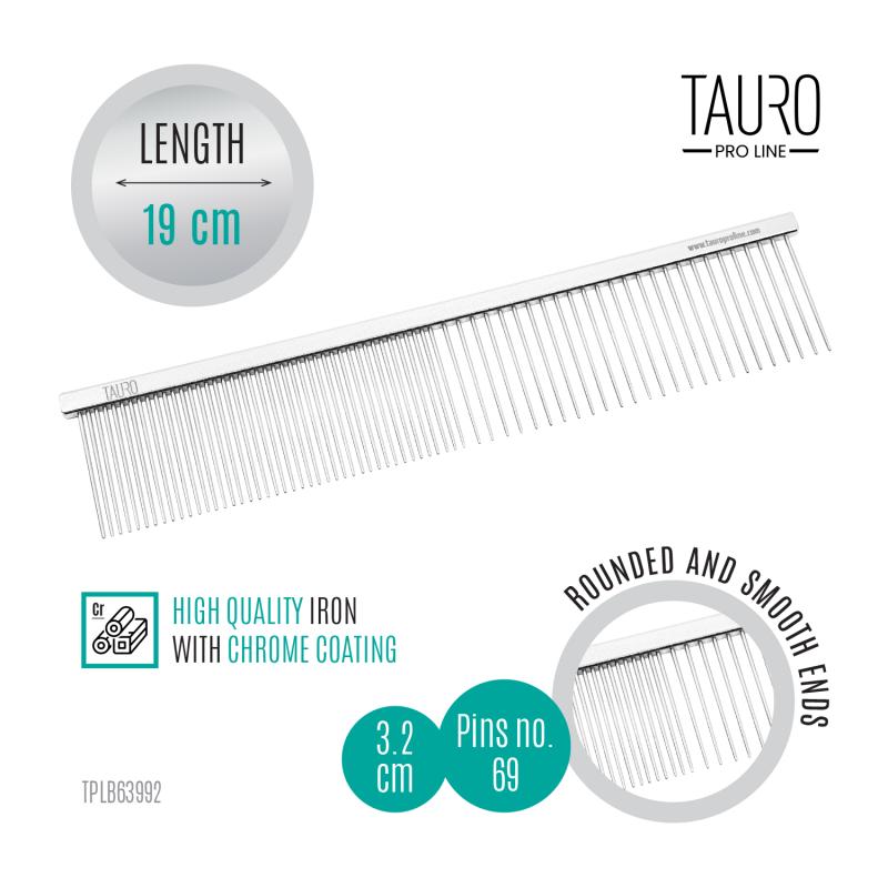 Professional Dual-Tooth Pet Comb, 7.5”