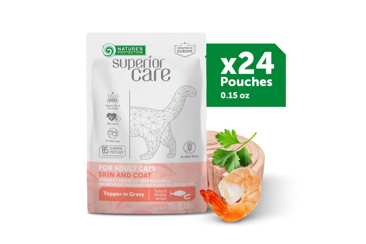 Adult Cat Wet Food for All Breeds with Tuna and Shrimps 24 pack