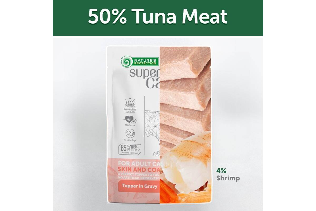 Adult Cat Wet Food for All Breeds with Tuna and Shrimps 24 pack
