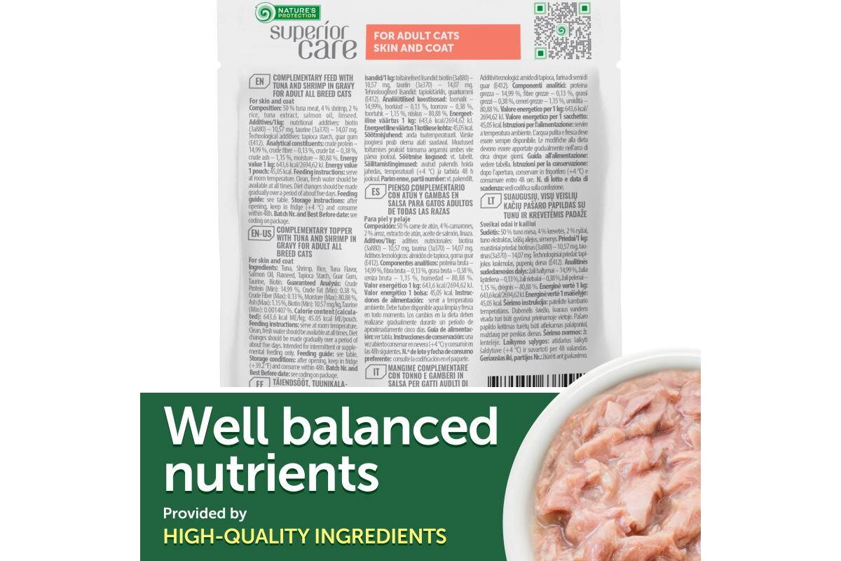 Adult Cat Wet Food for All Breeds with Tuna and Shrimps 24 pack