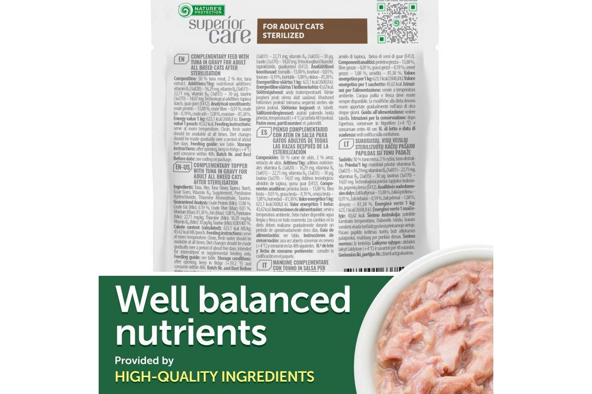 Adult Cat Wet Food for All Breeds with Tuna