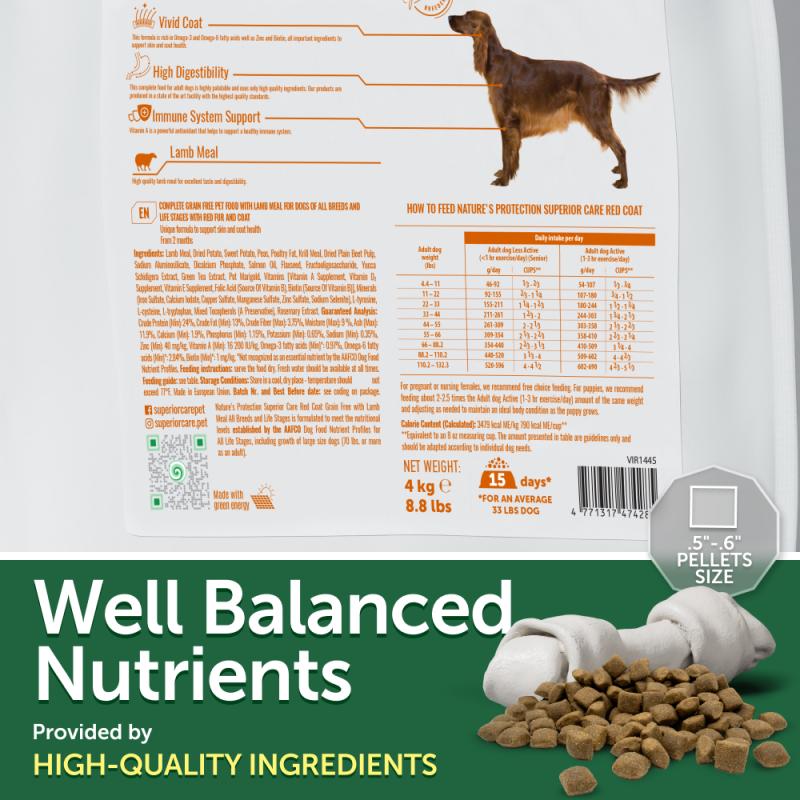 All Life Stages Dog Food for Red Coat All Breeds with Lamb - Kika USA