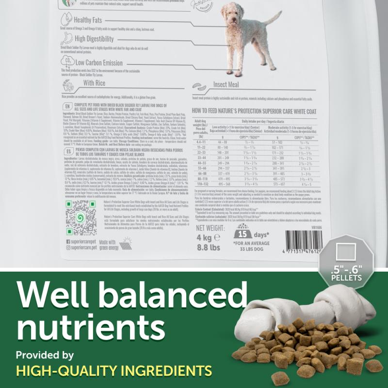 All Life Stages Dogs Food for Light Coated All Breeds with Insect & Rice - Kika USA