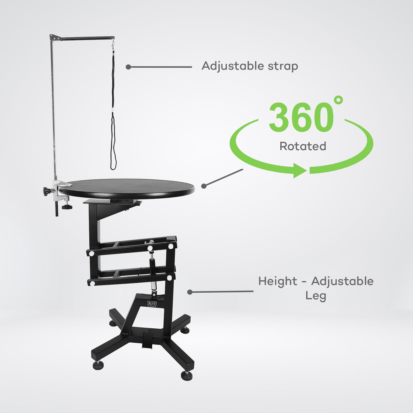 Professional Round Grooming Table with 360° Rotation and Adjustable Height